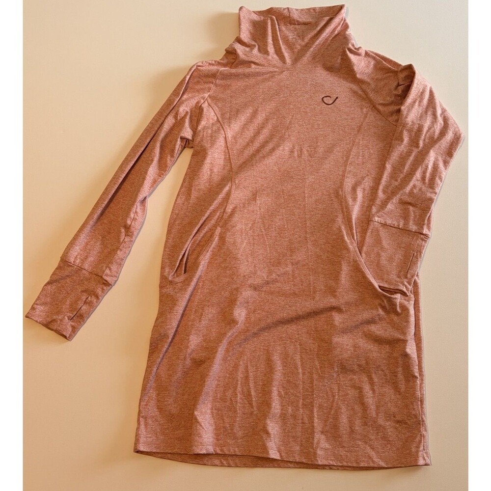 Reel Life Skipper Womens' Performance Dress L Heatherd Blush Pink Cowl Neck
